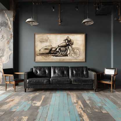 Harley-Davidson Street Glide Leonardo Study Drawings