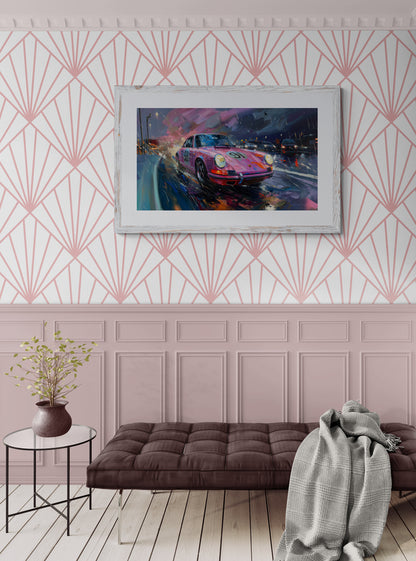 REALISTIC - VINTAGE PINK 911 IN SPEED RACE