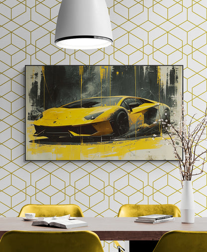 STREET ART - AVENTADOR YELLOW STREET ART