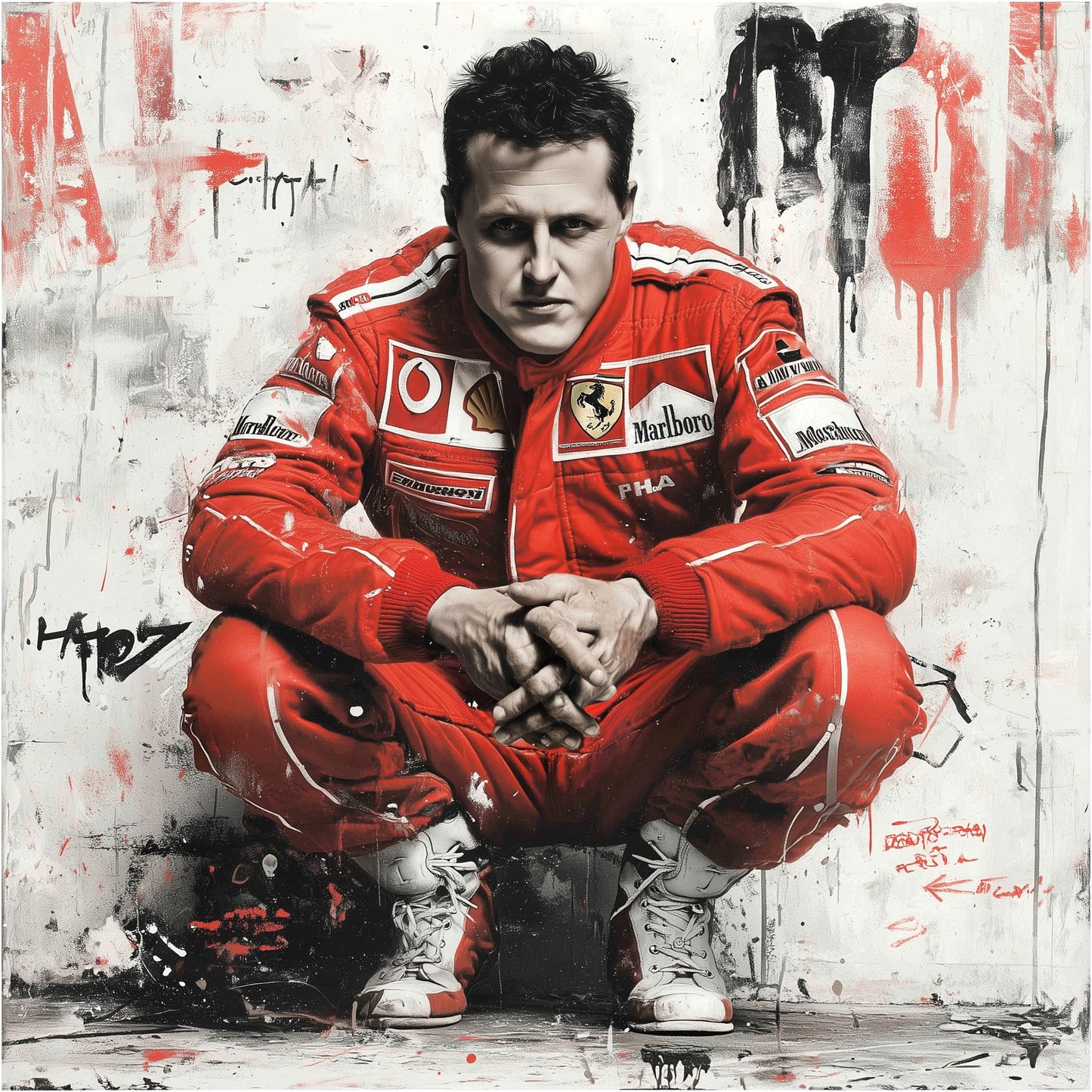F1 - Michael Schumacher street art style