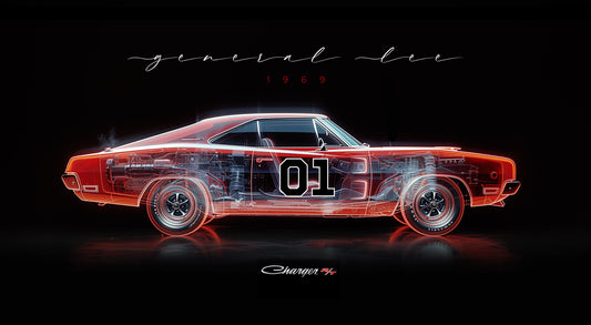 TRANSPARENCY - CHARGER 1979 GENERAL LEE RED TRANSPARENCY