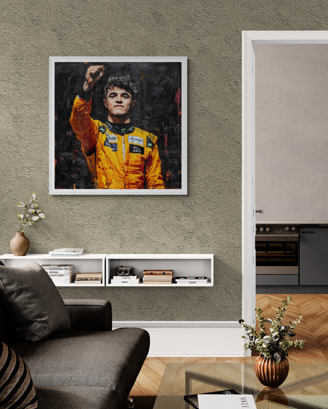 F1 - Lando Norris orange papaya basquiat style