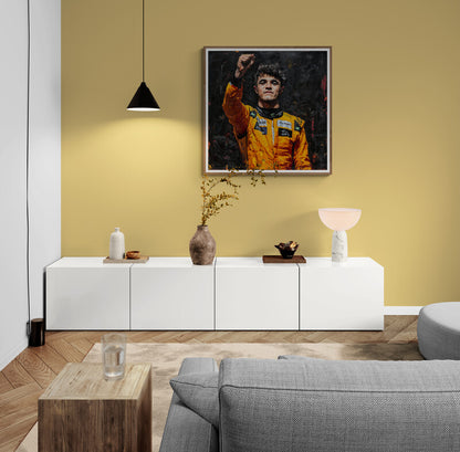 F1 - Lando Norris orange papaya basquiat style