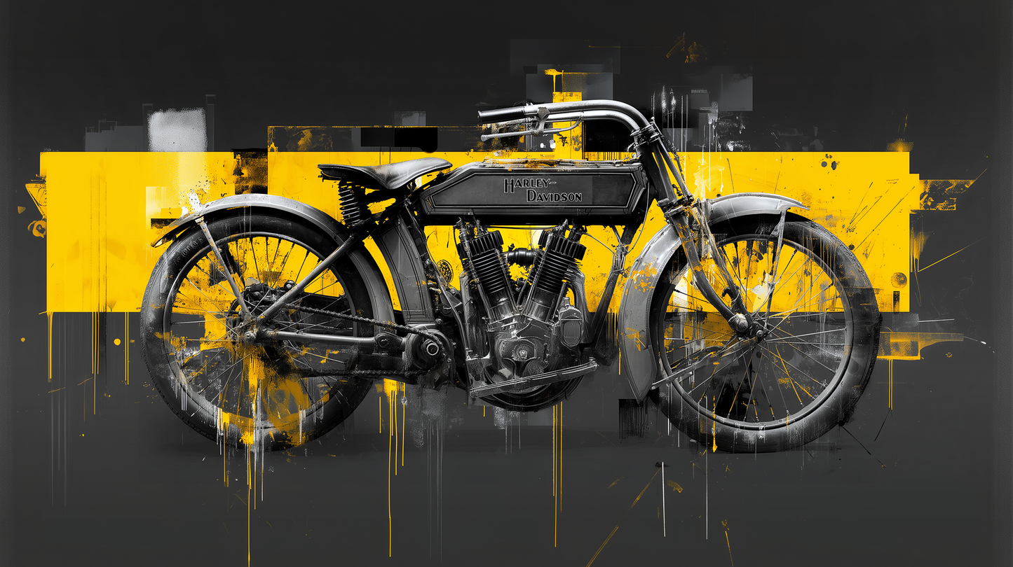 Harley Davidson 10C 1914 Yellow Basquiat