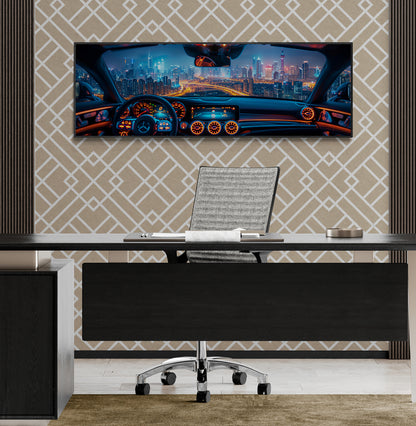 PANORAMIC NIGHT LANDSCAPE DOWNTONW TORONTO