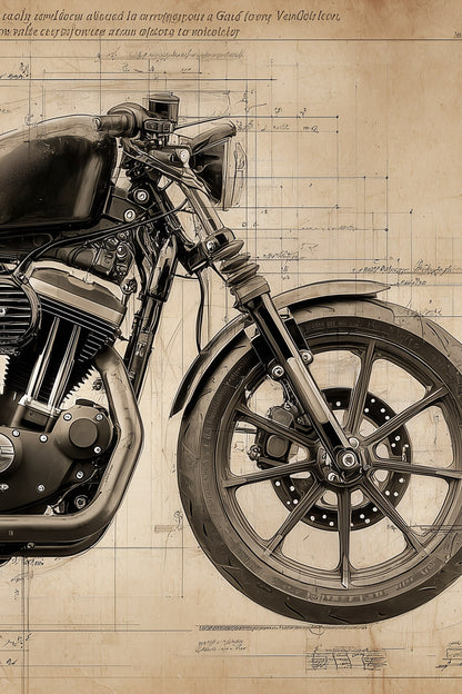 Harley-Davidson 883 Iron Leonardo Study Drawings
