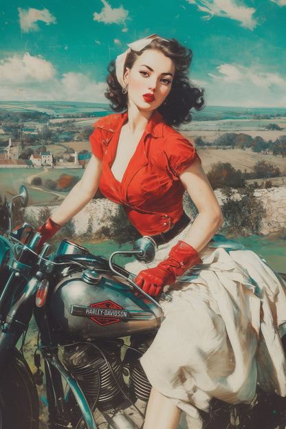 Technicolored Harley Pin-up