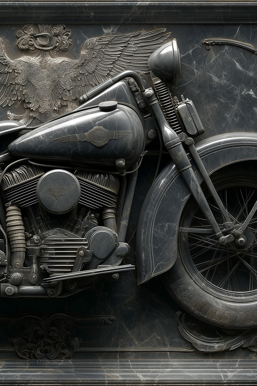 Black Marble Harley-Davidson EL. Knucklehead