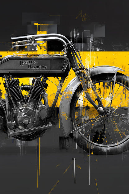 Harley Davidson 10C 1914 Yellow Basquiat