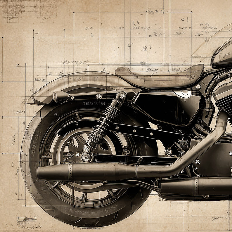 Harley-Davidson 883 Iron Leonardo Study Drawings