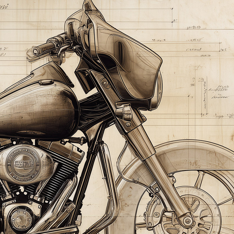 Harley-Davidson Street Glide Leonardo Study Drawings