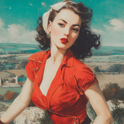 Technicolored Harley Pin-up