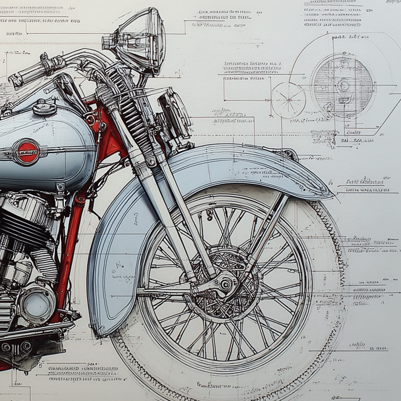 Harley-Davidson Technical Drawing
