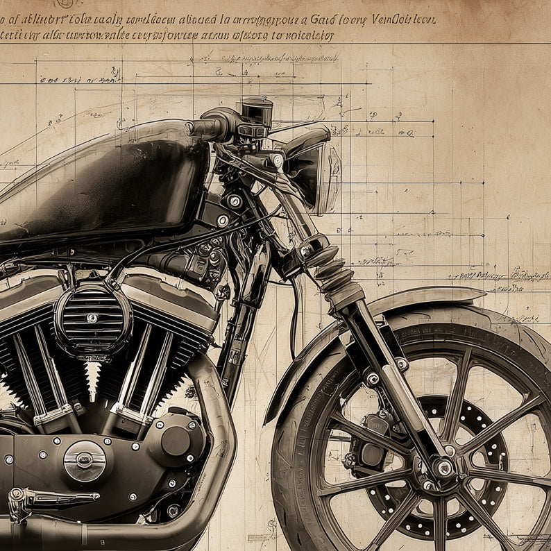 Harley-Davidson 883 Iron Leonardo Study Drawings