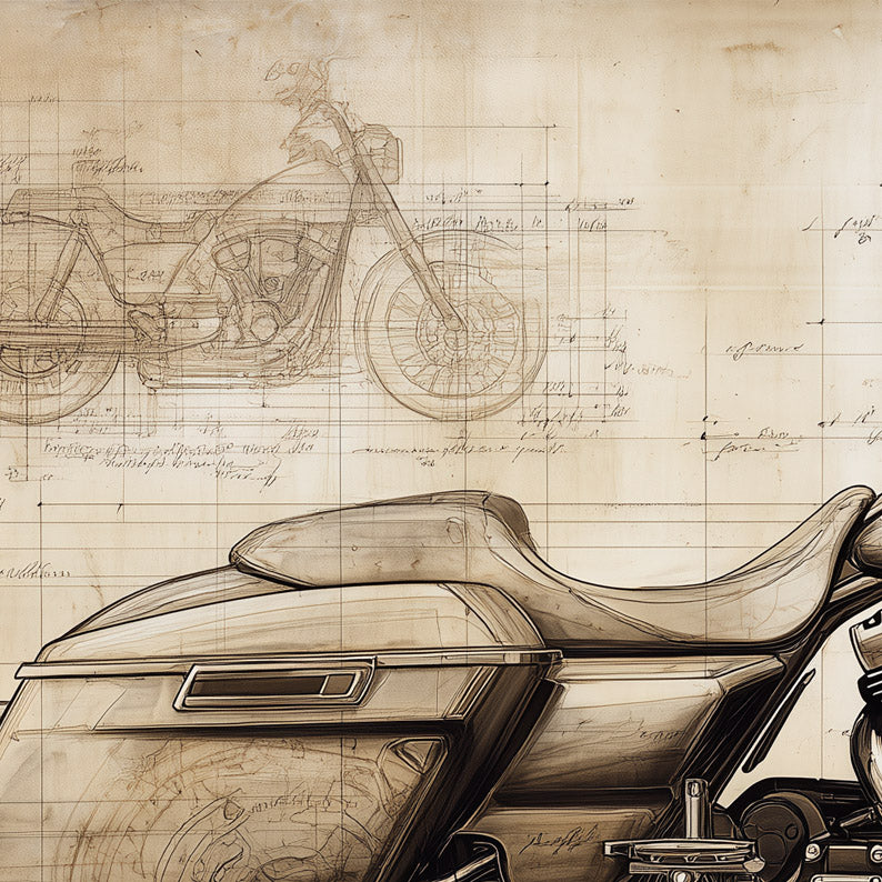Harley-Davidson Street Glide Leonardo Study Drawings