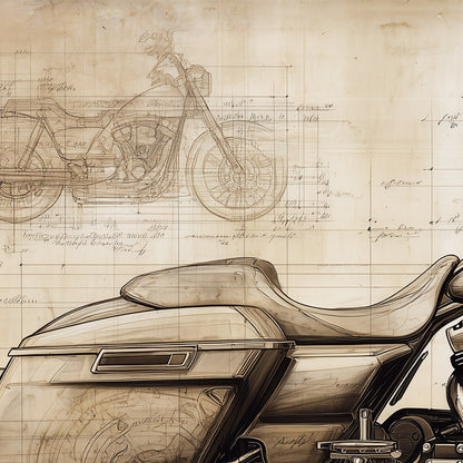 Harley-Davidson Street Glide Leonardo Study Drawings